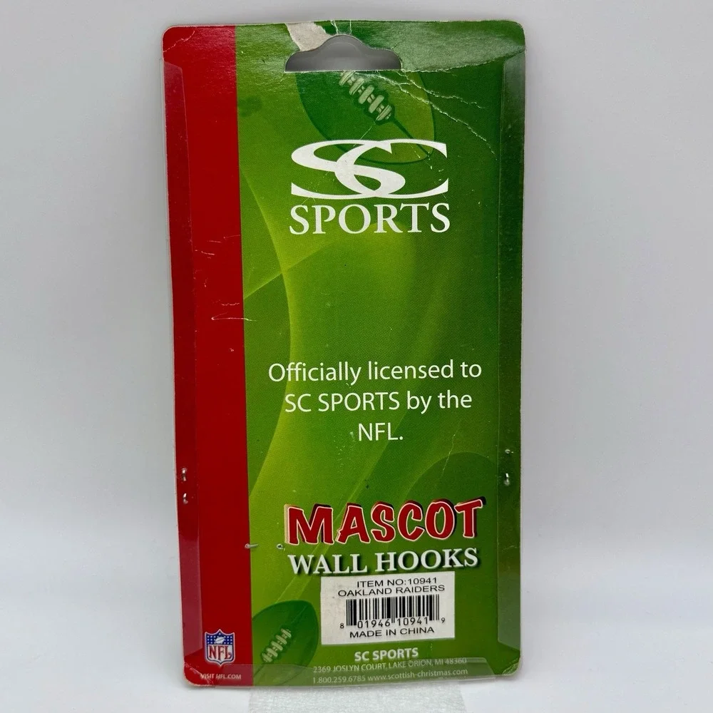 Las Vegas Raiders Oakland Raiders NFL Boy Mascot Wall Hooks‎ Licensed SC Sports